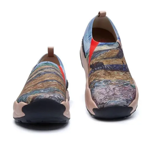 UIN Women's Walking Shoes Slip On Shoes(VAN GOGH ENCLOSED FIELD WITH PLOUGHMAN 3 - Picture 3 of 8